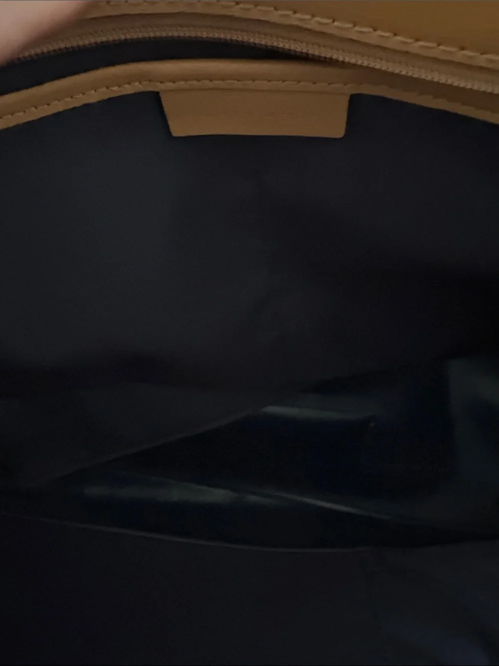 Tory Burch Beige-Tan Leather Tote with Gold Logo